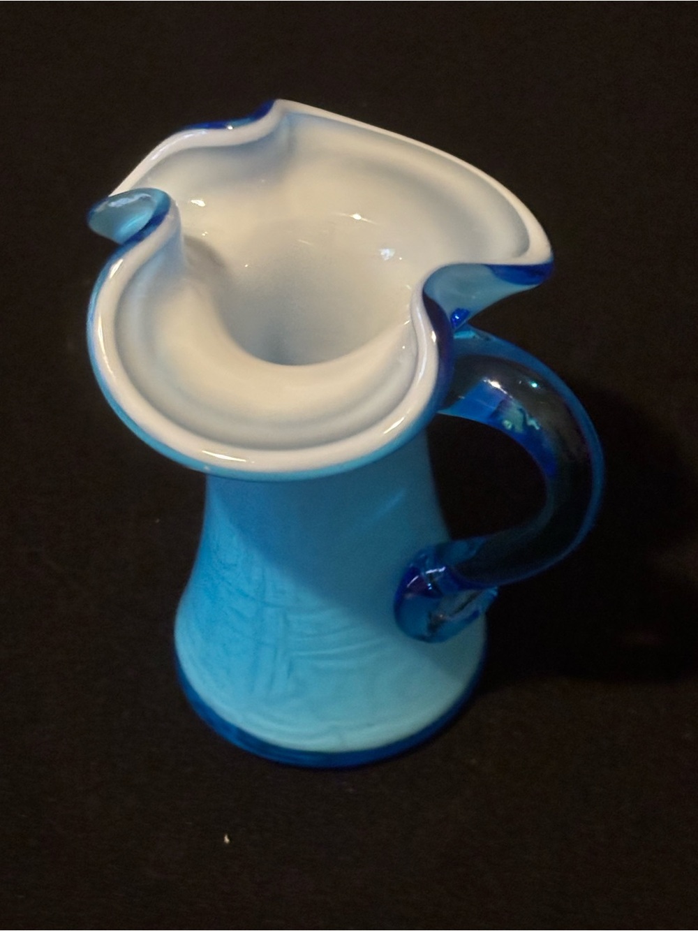Small Blue Glass Pitcher - Picture 11 of 13